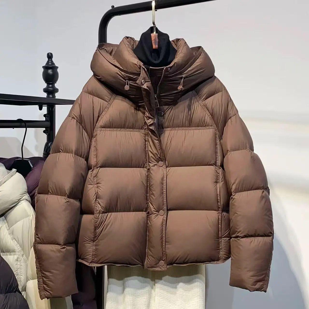 

Пуховая хлопковая хлопковая куртка женская зимняя новая короткая с капюшоном свободная куртка-хлебница утолщенная теплая куртка M