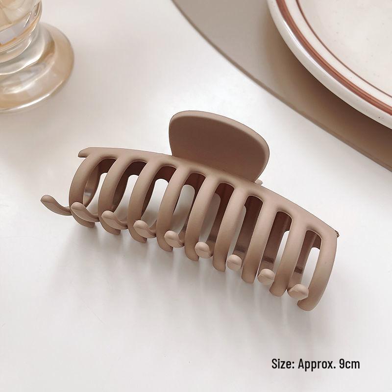 Versatile Spring Cross Hollow Hair Claw - Milk Tea Coffee Collection