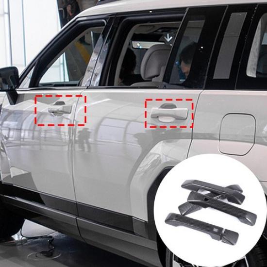 Carbon fiber ABS Car Outer Door Handle Cover Trim For Hyundai Santa Fe 2024+
