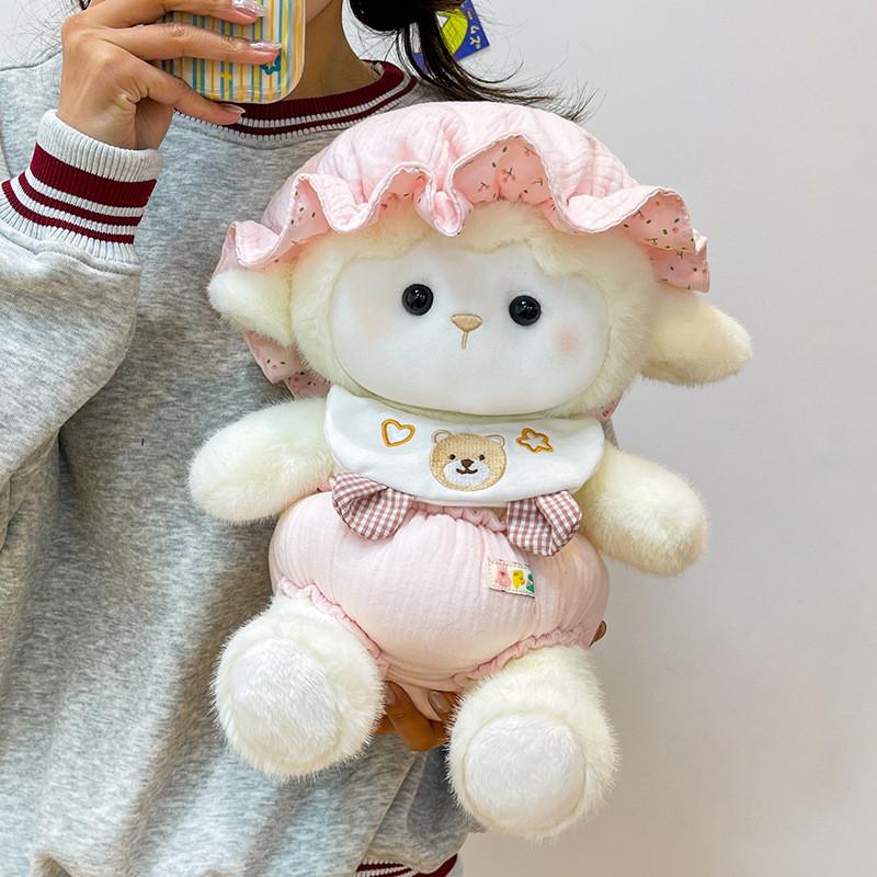 

Baby Sheep Plush Toy With Hat And Scarf Decor For Sleep Comfort And Baby Gift 25cm