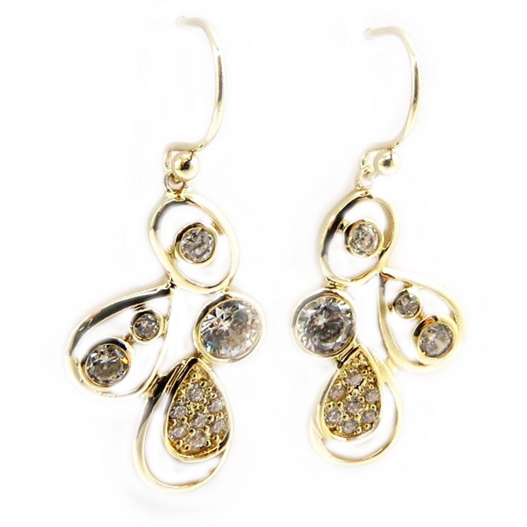 Les Trésors De Lily [L3044] - Gold Plated 'Sissi' White Gold Earrings - 35x15 Mm