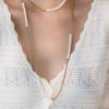 French long metal pearl splicing sweater chain stacked with multi-layer collarbone chain European and American style versatile personality necklace