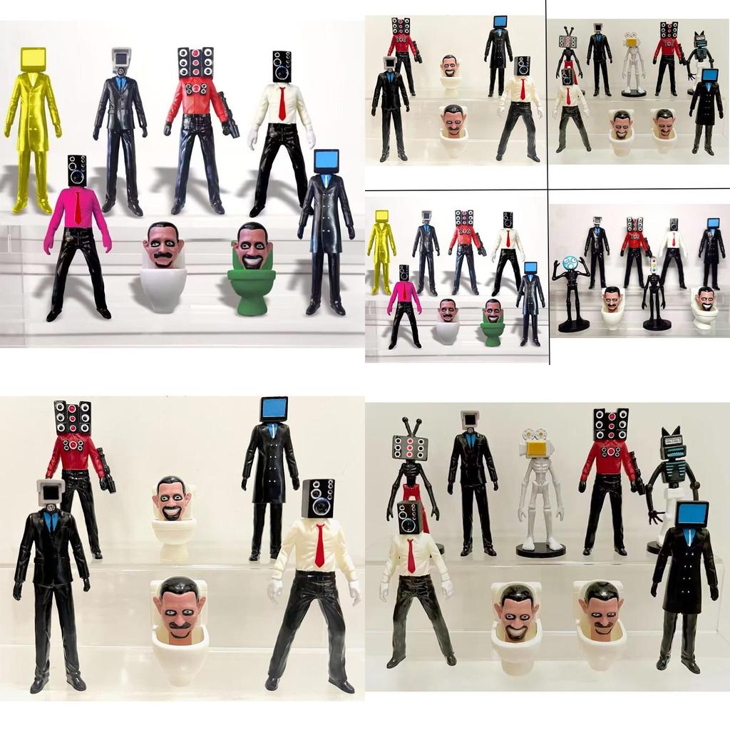 Hochwertige PVC 2,5-4,5 Zoll Toilettenmann Gegen Überwachungsmann Actionfigur Modell Dekoration