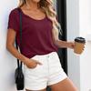 Women's Fashion New Summer  Short Sleeve Cotton Top Loose Fit Exercise Yoga Sports Shirt Show-Off T-Shirt Top
