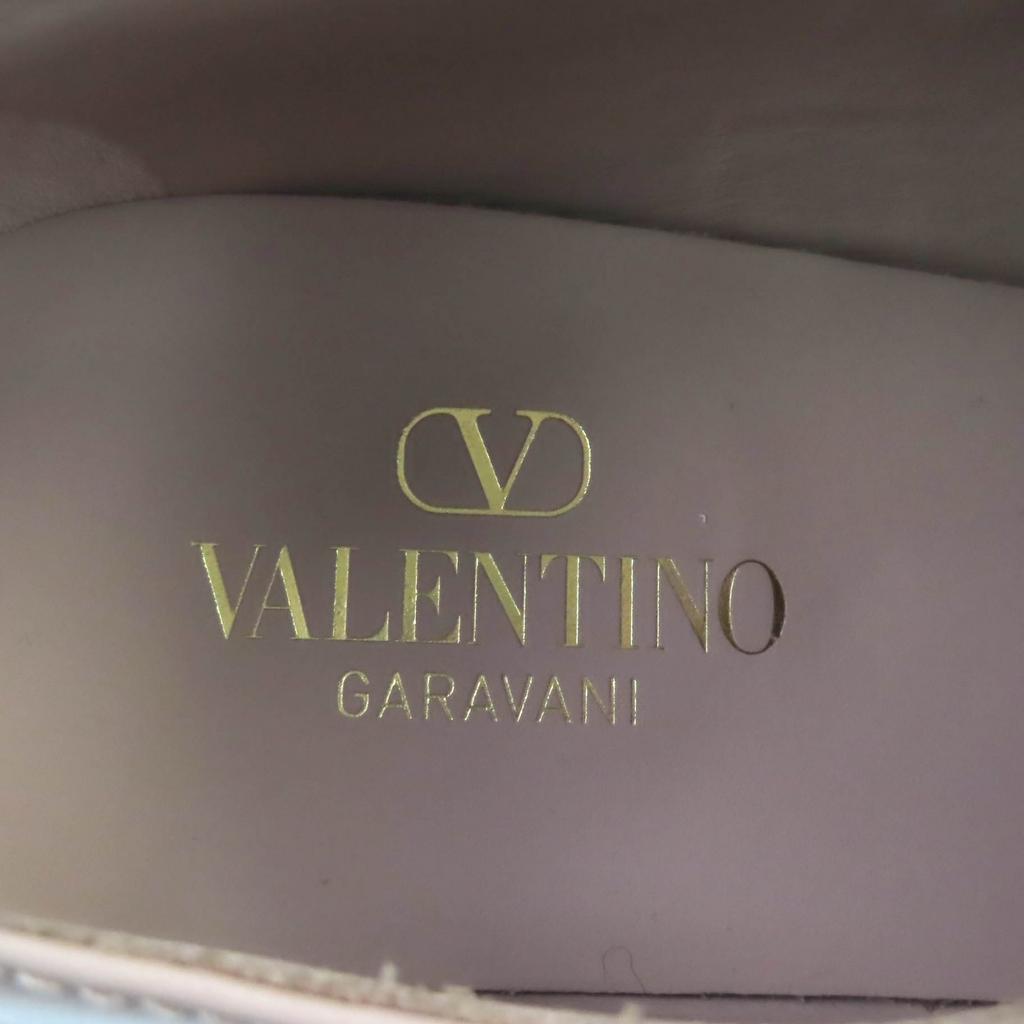 Excellent Valentino Garavani Leather Shoes Pink Beige Leather Mens 40 2Y0S0H04 Used