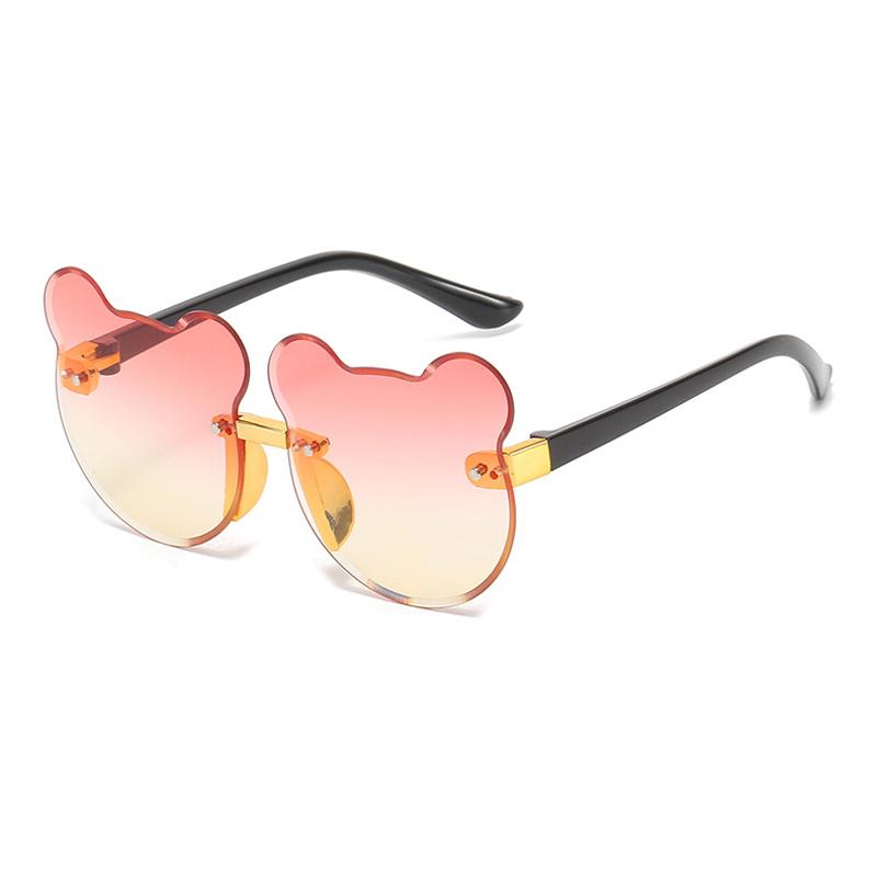 Summer Girl Boys Cute Kids Rimless Sunglasses Animal Cartoon Bear Children Baby Outdoor Sun Glasses Lunette Soleil Enfant