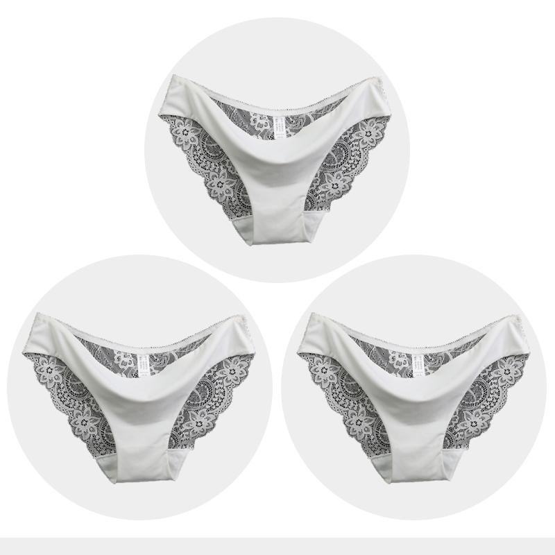 Women's Seamless Underwear Leopard Intimate Women Sexy Lace Black Floral Panties Seamless Panty 3 Pcs/set