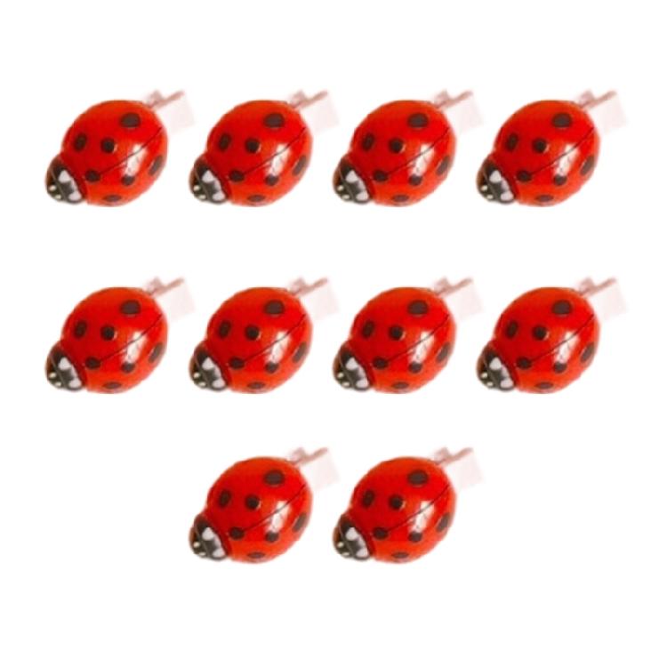 

10PCS Realistic Ladybird Hairpins for Kids Teens Hair Barrettes Sweet Style Hair Ornaments for School Event Outings червоний
