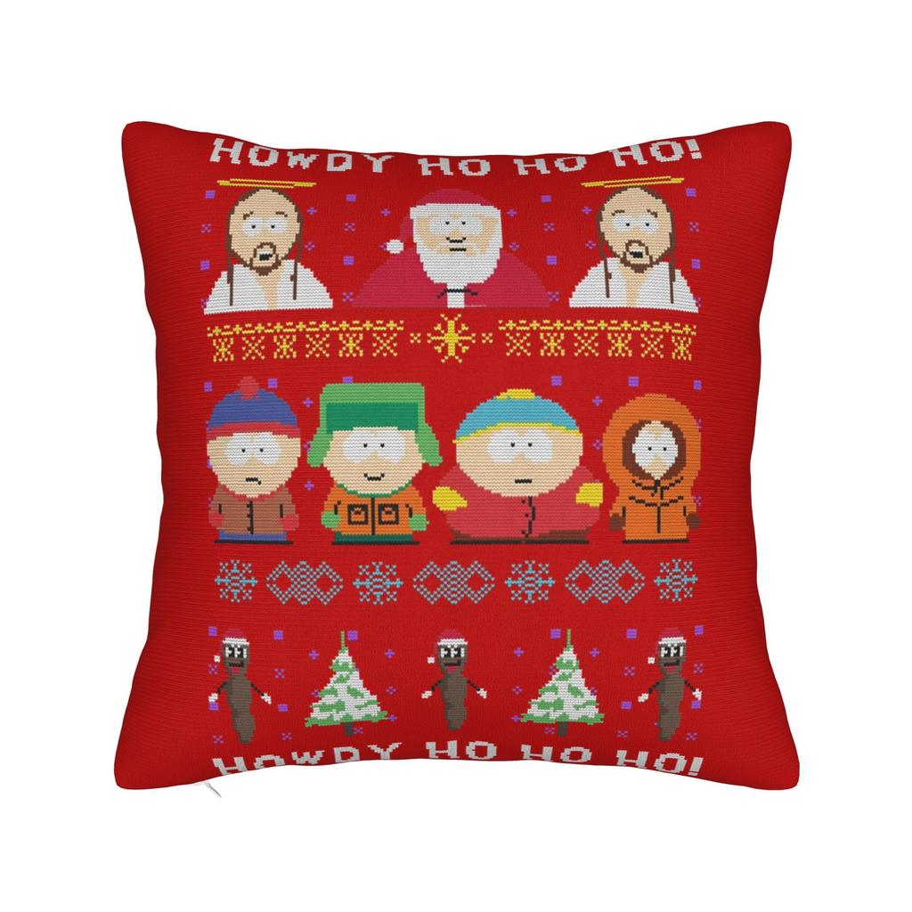 Cartoon Souths Parks Christmas Pillowcase Soft Cushion Cover Decorations Throw Pillow Case Cover Bedroom Square