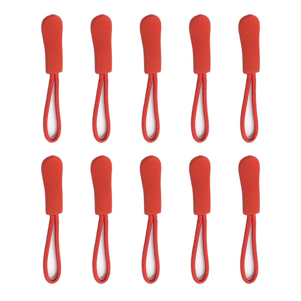 

10 шт. Пулери для блискавок, Подовжувачі для блискавок, Ремінець-слайдер, Нейлоновий шнур, Фіксатор, Мотузка для блискавки, Пулер, Кінцевик, Рюкзаки, Гаманці, Сумки red