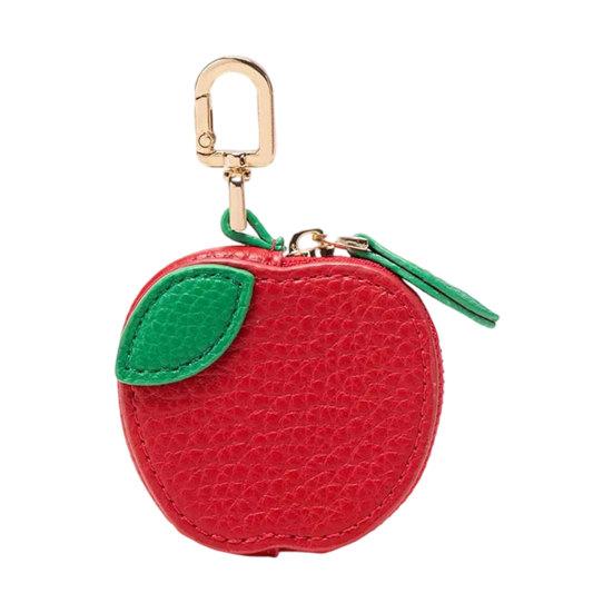 Faux Leather Coin Wallet, Fruity Pattern Mini Wallet, Portable Headphone Case Pouch, Bag Keychain Pendant Gift Accessory