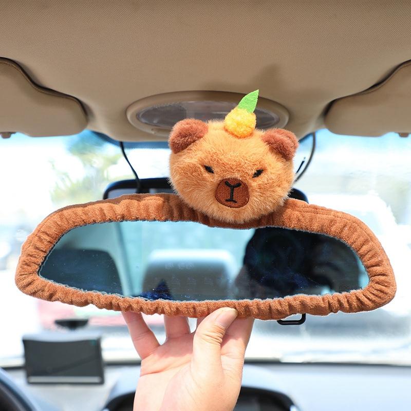 Poduszka pod szyję do samochodu Kapibara Pluszowa Ochrona ramion Urocze pudełko na chusteczki Kawaii Dekoracja samochodowa Akcesoria samochodowe Urocza Pluszowa Zabawka Prezent