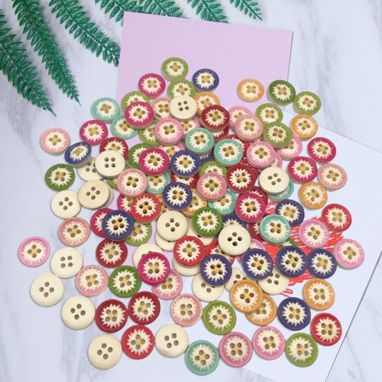 100 Stück Holzknöpfe Verdickt Rissfest Keine Grate Kleidungsschnalle Nähknöpfe für Textilien