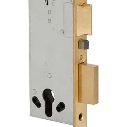 Serrure électrique pour portail - CISA - 1154060 - 2 points - Profil cylindre européen - Laiton satiné 60 mm