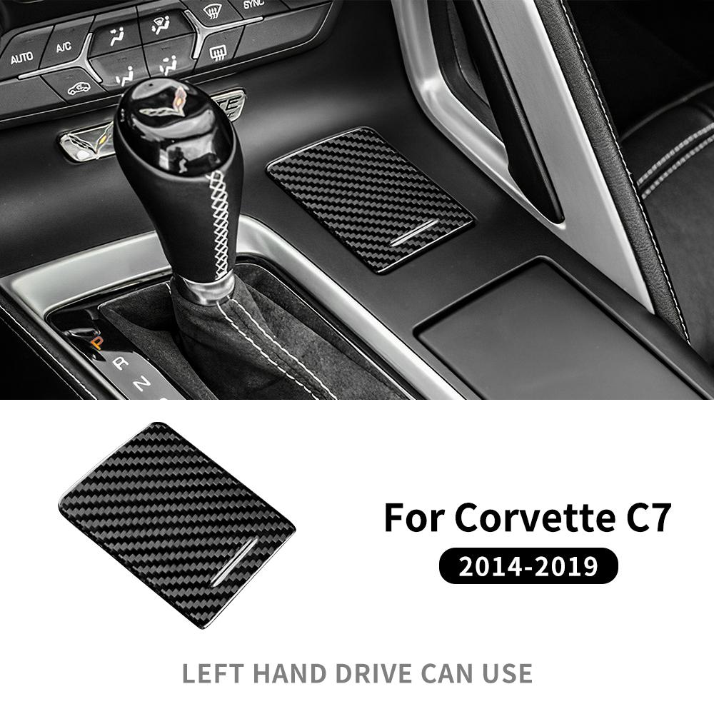 Real Hard Carbon Fiber Sticker For Chevrolet Corvette C7 2014 2015 2016 2017 2018 2019 Cigaratte Lighter Interior Accessories