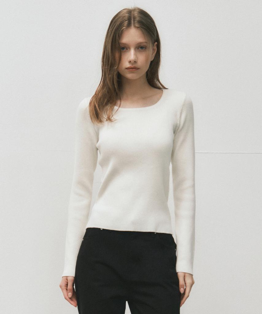 Wednesday Oasis For Woman Jane Square Neck Washable Knit_Ivory(Wc25-Kn33)