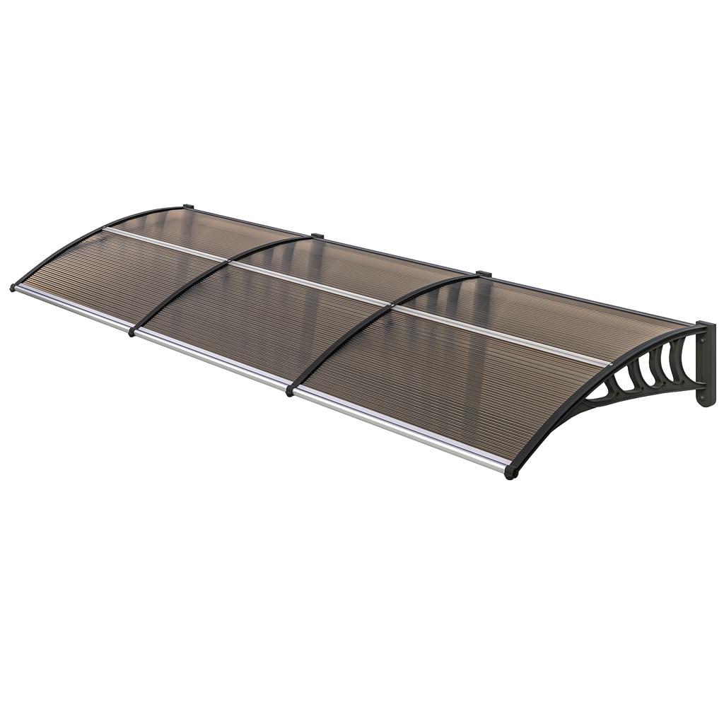 Front Door Canopy, Outdoor Awning, Rain Shelter, 303 X 96cm , Brown