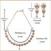 Rhodium Plated Silver Toned White American Diamond Studded Necklace With Earring Jewellery Set For Woment and Girl