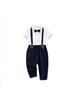 Boys' Spring/Summer First Birthday Outfit - Short-Sleeved Shirt & Long Overalls
