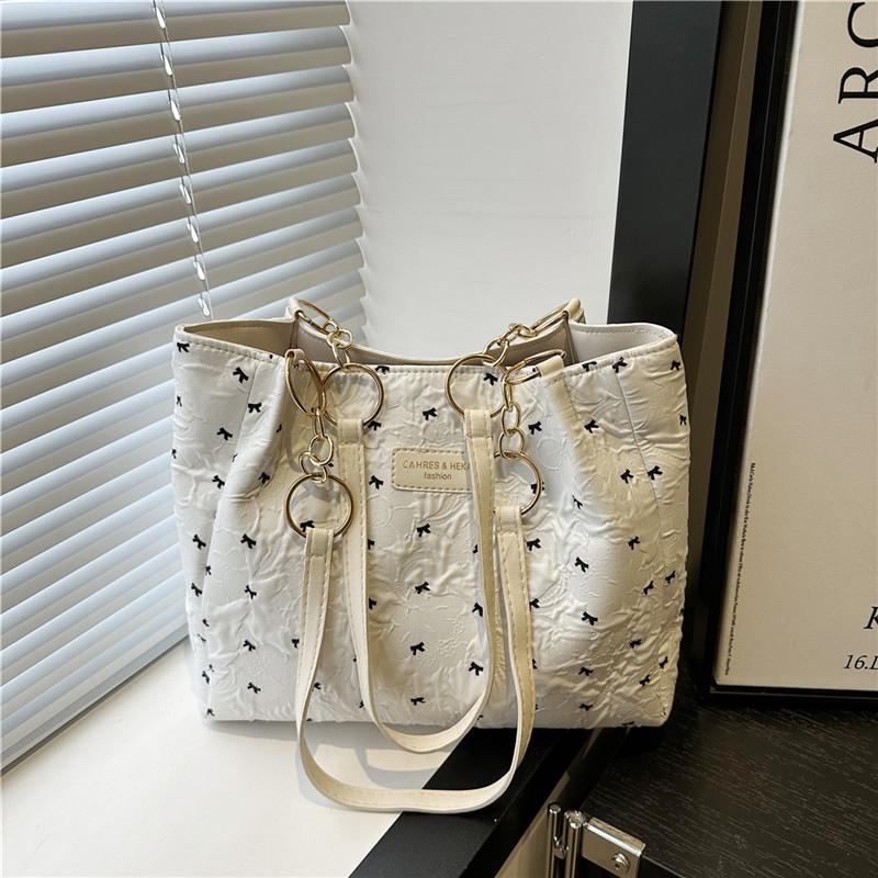 

Милая сумка-тоут женская новая летняя сумка через плечо с бантом литературная и повседневная универсальная вместительная сумочка белый