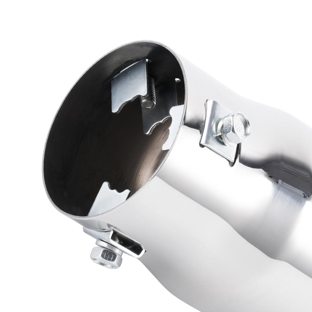 1pc Universal 6.3CM Exhaust Tailpipe Tips Car Accessories Round Angled-mouth Straight Stainless Steel With Single Outlet