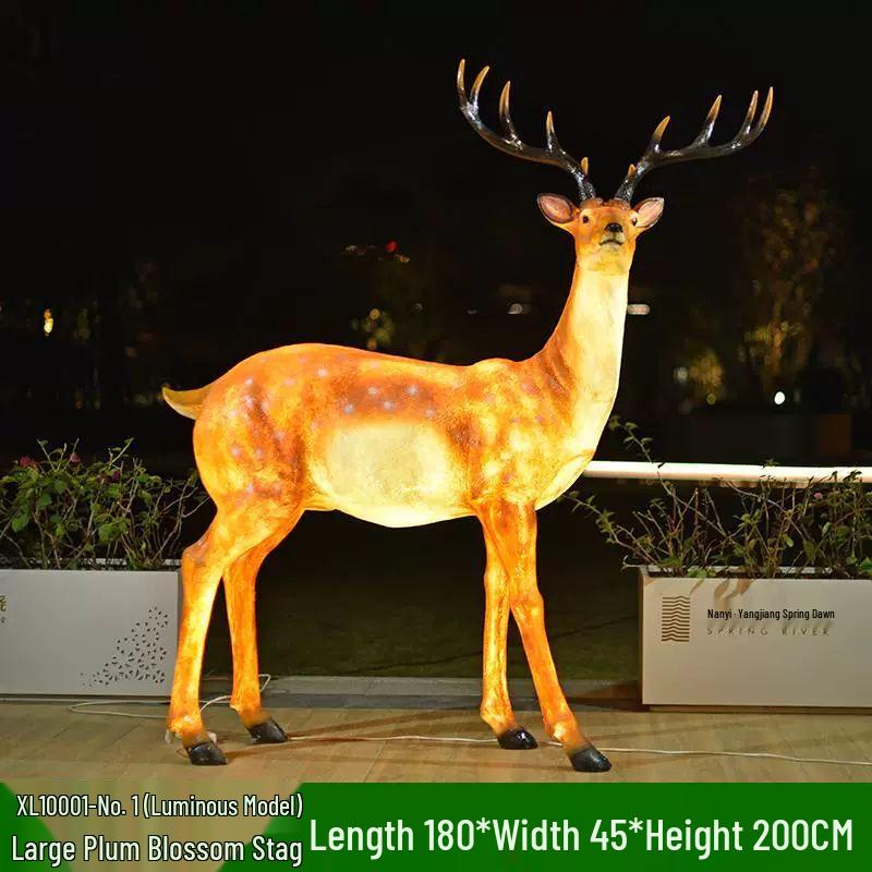 Outdoor Luminous Sika Deer Sculptures