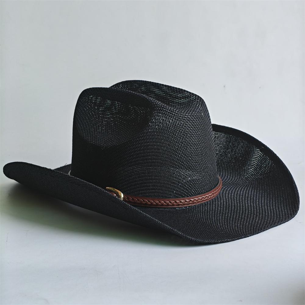 

Breathable hollow Cowboy Hat Fashion Machine-woven Wide Brim Hat Women Men Outdoor Beach Travel Vacation Sun Protection Hat 56-58cm
