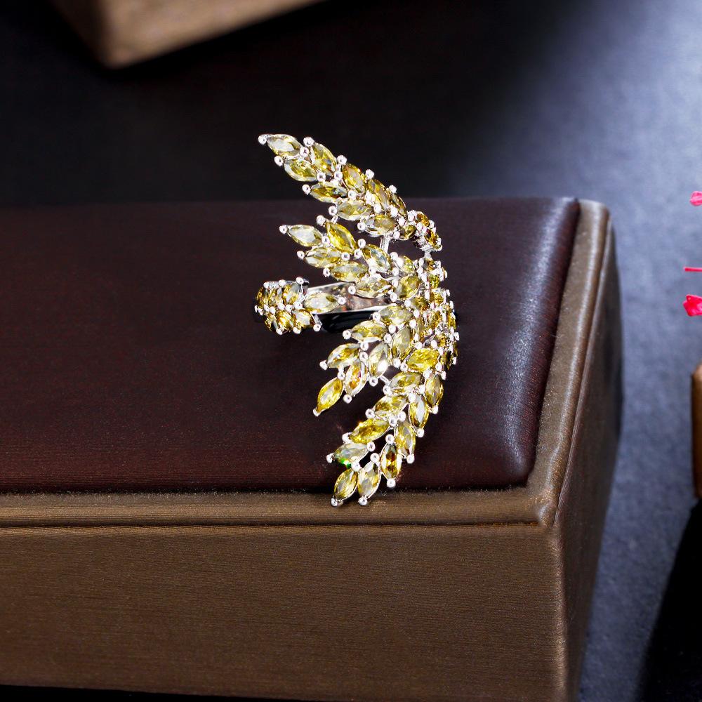 Cold Wind Branches Full Of Diamonds Open Ring Super Flash Adjustable Zircon Index Finger Ring