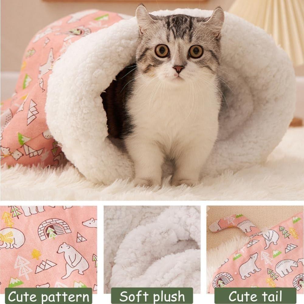 Thickened Cat Cave Bed Plush Cat Nest Mat Creative Cat Sleeping Bag  Pet Supplies