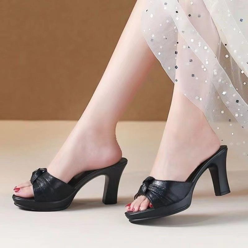High-heeled Shoes, New Style Chunky Heels, Sandals, Women's Shoes, Slippers