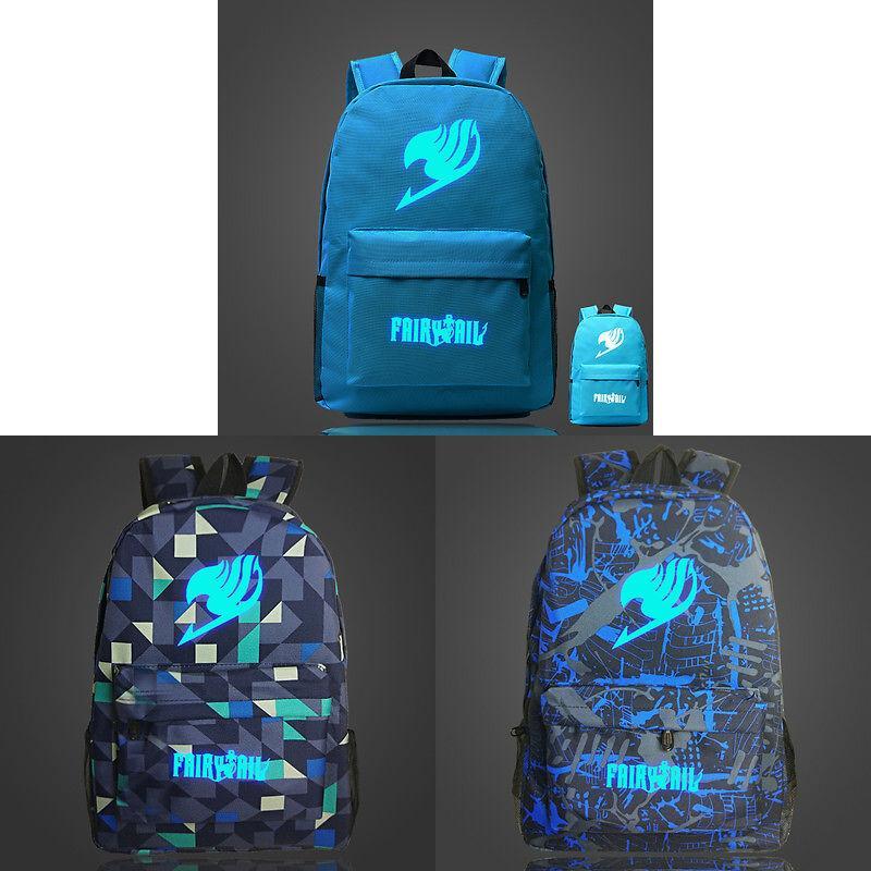 Fairy Tail Backpack Japanese Anime Canvas Travel Bag With Zipper For Teens