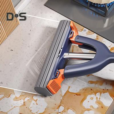 Handheld Mop Floor Cleaning Lightweight Easy To Operate Sponge Mop with Self-Extrusion Feature Kitchen Window Glass Cleaning Tool