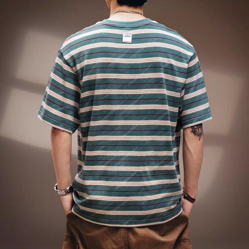 Men's Premium Heavyweight Striped Cotton T-Shirt