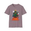Unisex Softstyle T-Shirt Christmas Tree Red Carpet Bold Ornaments Glam Holiday
