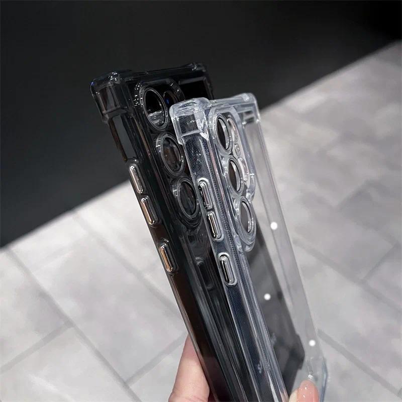 Luxury Clear Shockproof Case for Samsung Galaxy S25 S24 S23 S22 FE Plus S25 Ultra A34 A54 A15 A25 A35 A55 A16 5G Hard Acrylic Cover