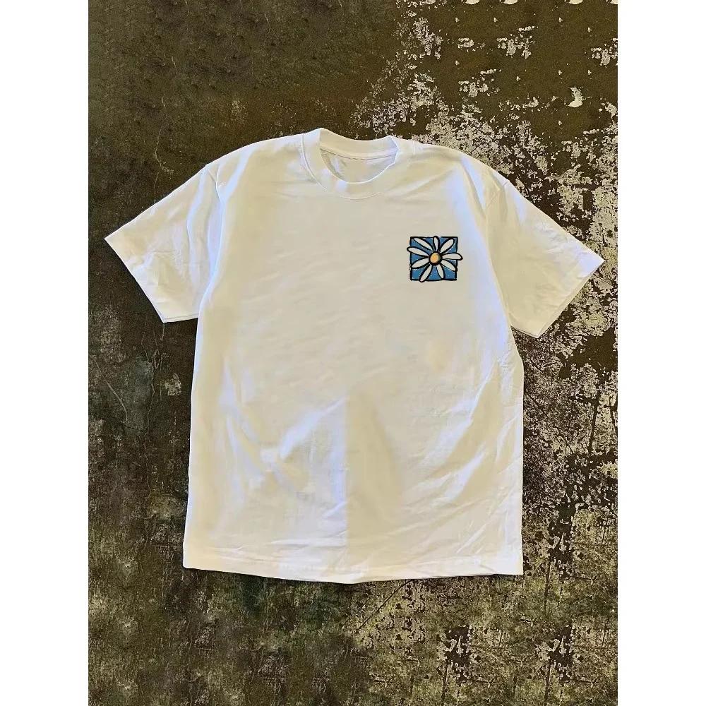 Sommer T-Shirt mit Blumenmusterdruck, kurzärmelig, Damenmode, lässiges T-Shirt, grafische T-Shirts, Damenbekleidung, Harajuku Oberteile