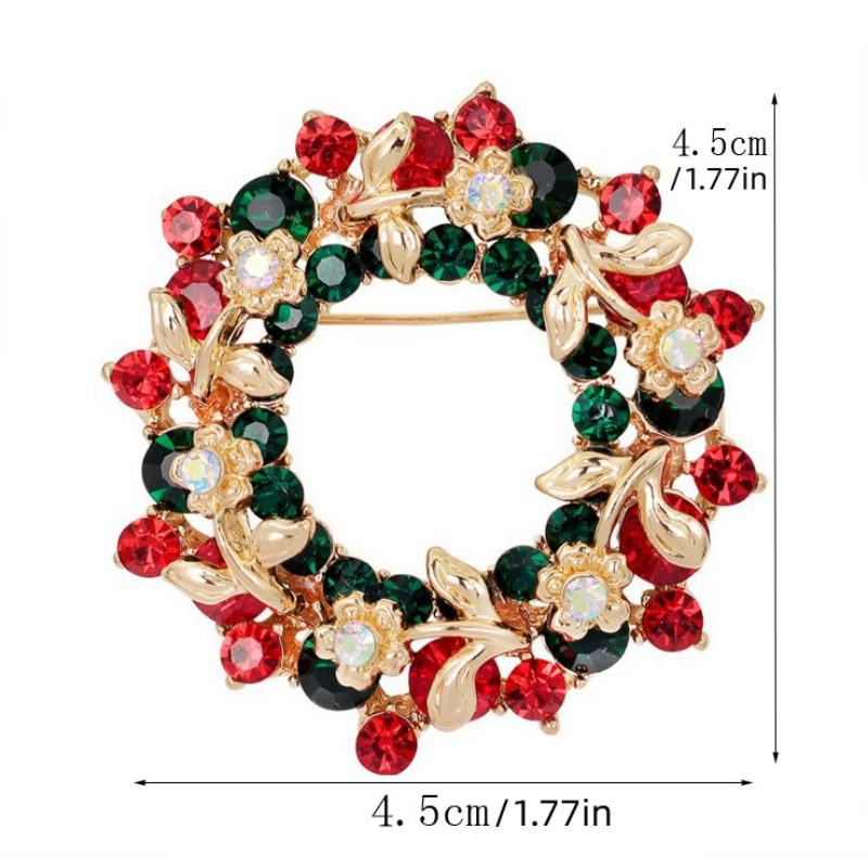 Weihnachts-Emaille-Brosche, Weihnachtsstiefel, Kranz, Metallnadel, Modeschmuckgeschenk für Frauen und Männer, Weihnachtsdekorationsgeschenke.