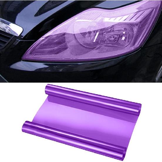 11.88×48 Inches Car Light Self-Adhesive Tint Film Brake Light Headlight Tail Light Fog Light Car Vinyl Wrap Protector Film Auto Modification Cover