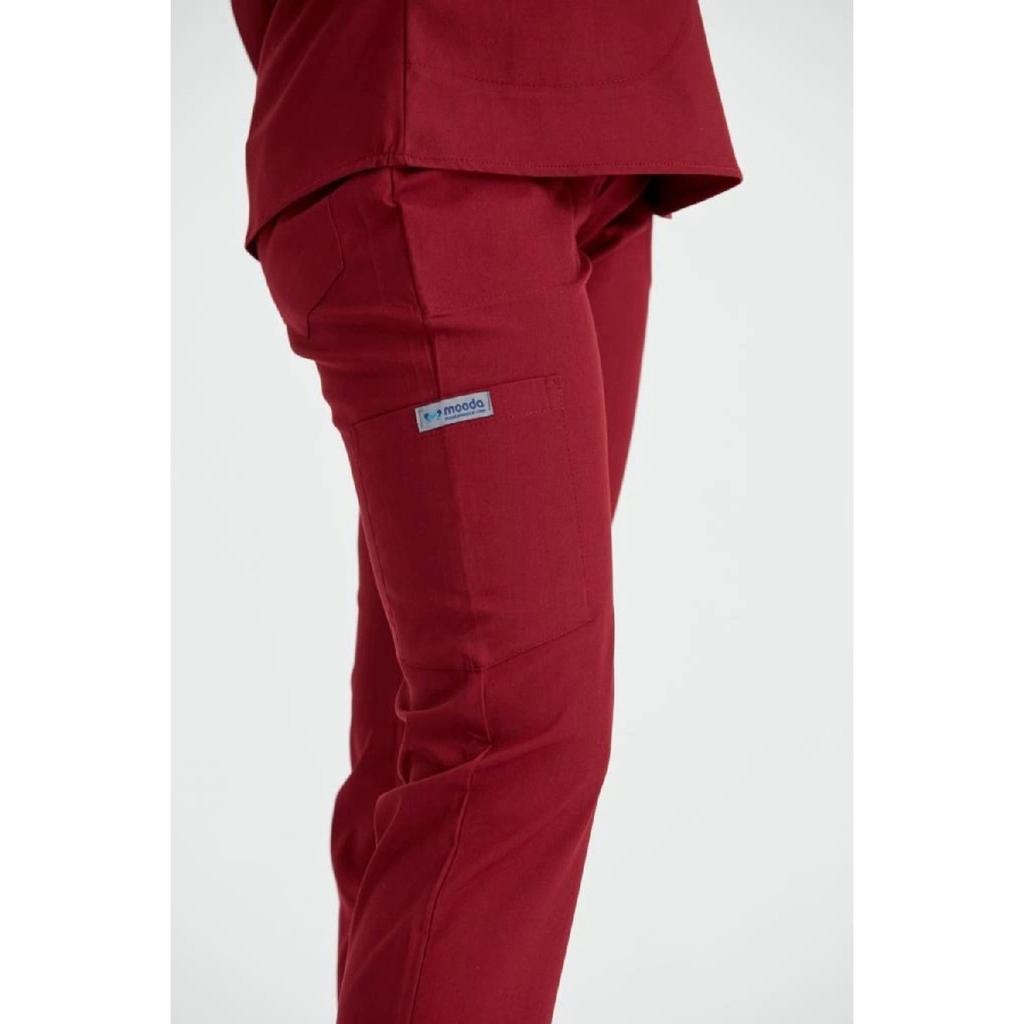 Bordeauxroter Perla-Modellanzug aus einfarbigem Jersey aus Lycra-Stoff