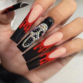 European And American Nail Art Dark Spice Girls Halloween Collection Bat Spider Skull Long Wear Armor