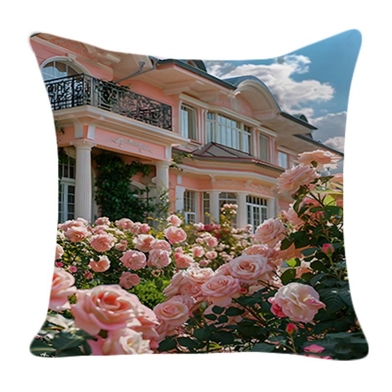 Neuer Kreativer Mode Einfacher Rosenblumen Kissenbezug Zuhause Sofa Kissenbezug