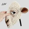 Comfortabel Feestmasker Realistisch Dier Masker, Schaap Bruine Beer Volledig Gezicht Grote Oogopening Cosplay voor Halloween Kostuum Accessoires Ademend