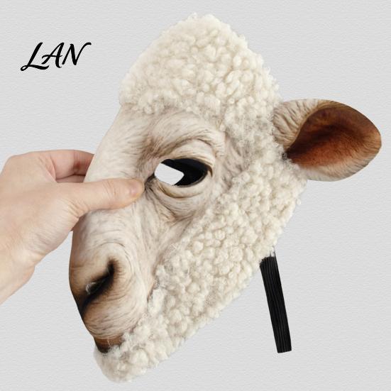Comfortabel Feestmasker Realistisch Dier Masker, Schaap Bruine Beer Volledig Gezicht Grote Oogopening Cosplay voor Halloween Kostuum Accessoires Ademend