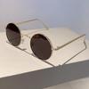Retro Punk Style Men Sunglasses Women Vintage Round Metal Frame Colorful Lens Sun Glasses Fashion Eyewear  UV400