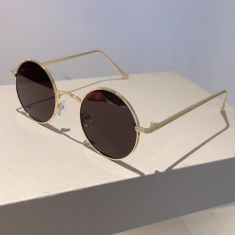 Retro Punk Style Men Sunglasses Women Vintage Round Metal Frame Colorful Lens Sun Glasses Fashion Eyewear  UV400
