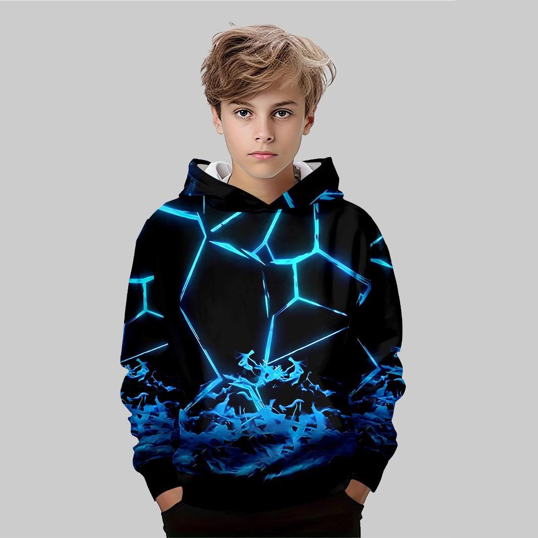 

Осенние толстовки с 3D-принтом, модные, повседневные, спортивные, с длинным рукавом, детские, для мальчиков, толстовки с капюшоном 160
