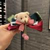 Vintage Christmas Bear Headband & Bow Clip Set: European-American Style Princess Hair Accessories