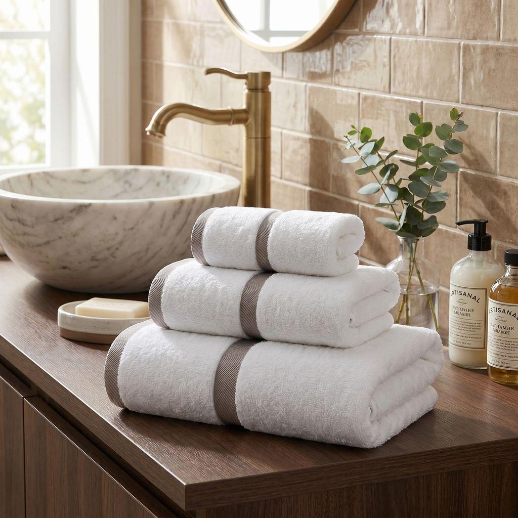 Serviette de bain premium 100% coton: Épais, Doux, Absorbant, Antibactérien, Brodé pour Usage Domestique et Hôtelier