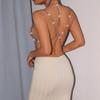 European and American Cross-Border Women's Clothing Nightclub Beach Party Pearl Beaded Chest Chain Tassel Halter Neck Vest Body Chain P25128