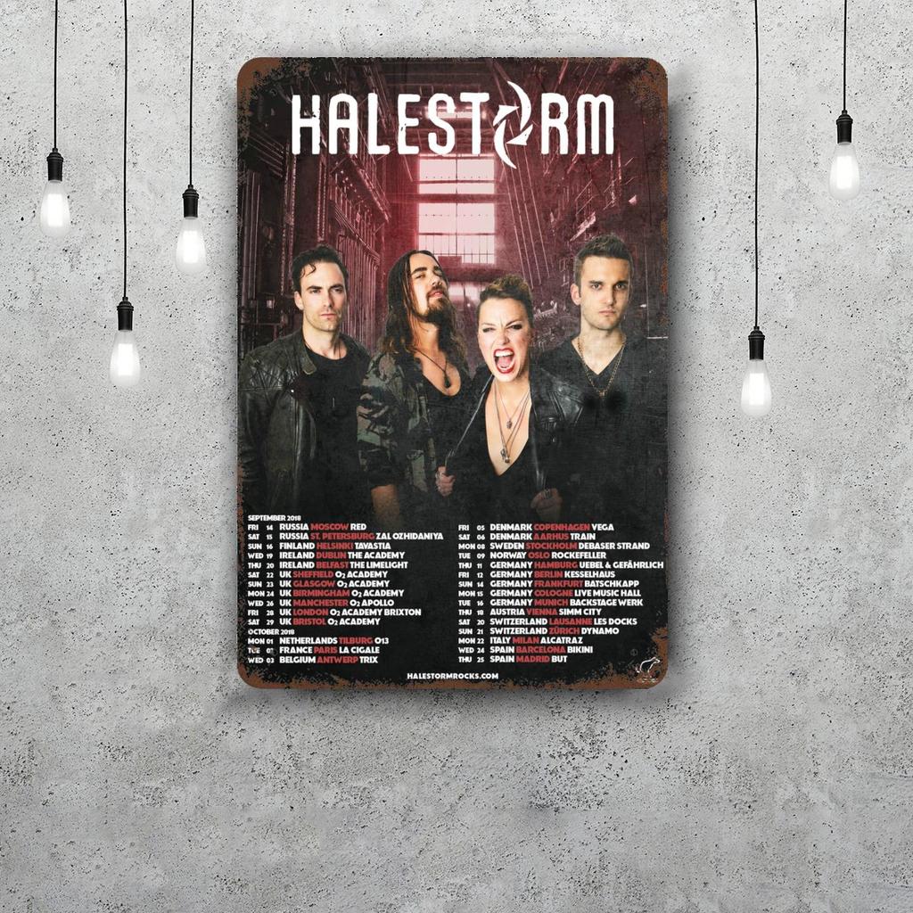 Halestorm Classic Poster Rusty Metal Plaque Retro Decorative Plate Bar Man Cave Garage Club Metal Sign Wall Decoration